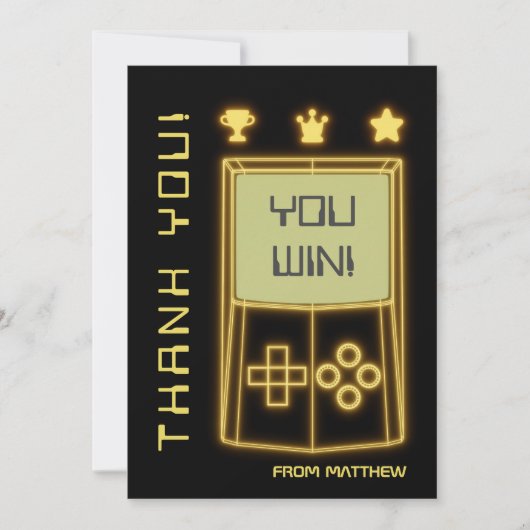 イエローグローゲームコンソール サンキューカード (正面)