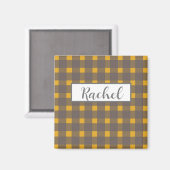 イエローグ素朴レーギンガム マグネット (正面/裏面)