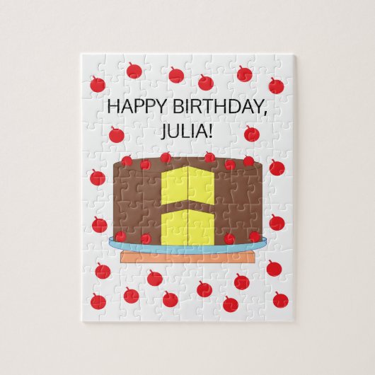 イエローケーキとチョコレートつや消し ジグソーパズル (縦)