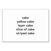 イエローケーキの読大人用フラッシュカードのスライス テーブルナンバー (裏面)