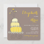 イエローケーキガールお洒落バースデーパーティー招待状 招待状 (正面)