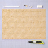 イエローケーブル編み模様 薄葉紙 (クラフト)