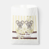 イエローコアラツインベビーシャワー/子供の誕生日 フェイバーバッグ (正面)