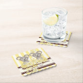 イエローコアラツインベビーシャワー/子供の誕生日 ペーパーコースター (インサイチュ)