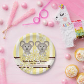 イエローコアラツインベビーシャワー/子供の誕生日 ペーパープレート (パーティー)
