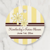 イエローコアラツインベビーシャワー/誕生日ありがとう フェイバータグ (裏面)