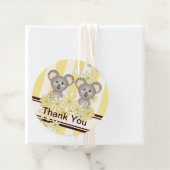 イエローコアラツインベビーシャワー/誕生日ありがとう フェイバータグ (インサイチュ)