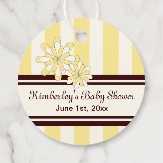 イエローコアラベビーシャワー/誕生日ありがとう フェイバータグ (裏面)