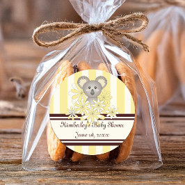 イエローコアラ男女兼用ベビーシャワー/誕生日 ラウンドシール