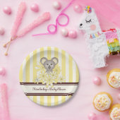 イエローコアラ誕生日/ベビー男女兼用シャワー ペーパープレート (パーティー)