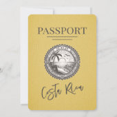 イエローコスタリカパスポート結婚式招待状 招待状 (裏面)