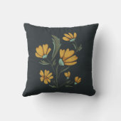 イエローコスモスフラワーシンプル美しい クッション (裏面)