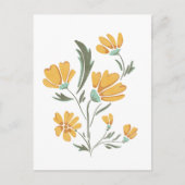 イエローコスモスフラワーシンプル美しい ポストカード (正面)