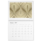 イエローコレクション抽象芸術フラクタル2026 カレンダー (2月 2017)