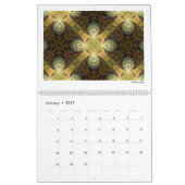 イエローコレクション抽象芸術フラクタル2026 カレンダー (1月 2017)