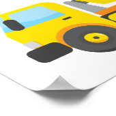 イエローコンクリートミキサー誕生日パーティースクエアポスター ポスター (角)