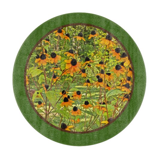 イエローコンフラワーガラス切断板 カッティングボード (正面)