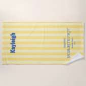 イエローコーストストライプバチェロレッテトリップブリーズメイド ビーチタオル (正面)
