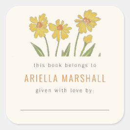 イエローコーンフラワーカスタムプレート スクエアシール