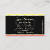 イエローコー縁どラルオンブラックモノグラムモダン 名刺 (裏面)