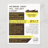 イエローゴミのスキップデザイン、スキップ/ダンプスター会社 チラシ (正面)