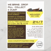 イエローゴミのスキップデザイン、スキップ/ダンプスター会社 チラシ (正面)