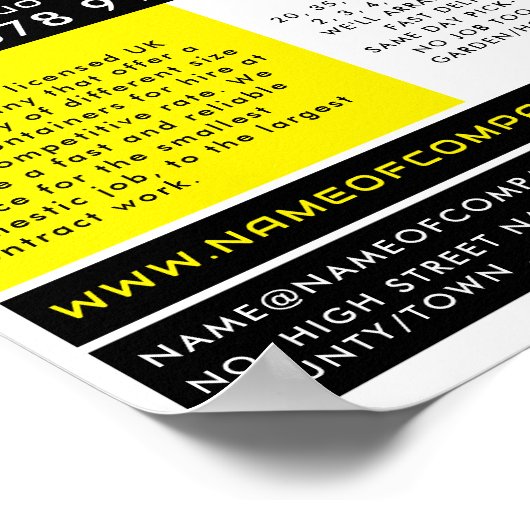 イエローゴミSkip、Skip/Dumpster会社 ポスター (角)