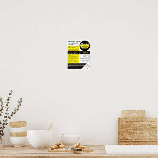 イエローゴミSkip、Skip/Dumpster会社 ポスター (キッチン)