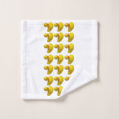 イエローゴムダッキー（アヒルちゃん）アヒルおもしろいキッズバスタイム バスタオルセット (ウォッシュタオル)