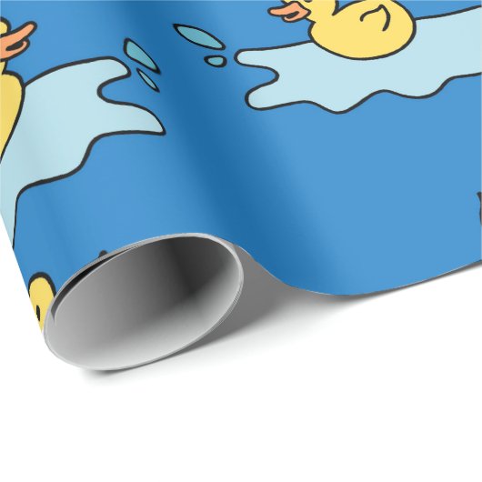 イエローゴムダッキー(アヒルちゃん)ギフト包装紙 ラッピングペーパー (ロールコーナー)