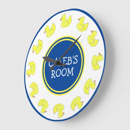 イエローゴムダッキー(アヒルちゃん)ダッキーバスタブおもちゃ ラージ壁時計 (傾斜)