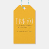 イエローゴムダッキー(アヒルちゃん)バブルバスベビーシャワー ギフトタグ (裏面)