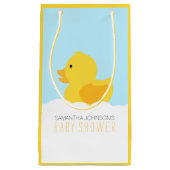 イエローゴムダッキー(アヒルちゃん)バブルバスベビーシャワー スモールペーパーバッグ (正面)