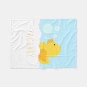 イエローゴムダッキー(アヒルちゃん) フリースブランケット (正面(横))