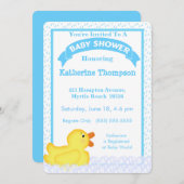 イエローゴムダッキー（アヒルちゃん）ベビーシャワー招待状 招待状 (正面/裏面)