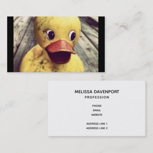イエローゴムダッキー（アヒルちゃん）可愛玩具 名刺 (正面/裏面)