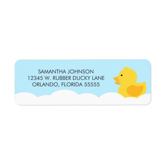 イエローゴムダッキー（アヒルちゃん）泡風呂 ラベル (正面)