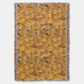イエローゴムダック動物のパターン スローブランケット (正面縦)