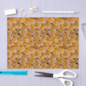 イエローゴムダック動物のパターン 薄葉紙 (クラフト)