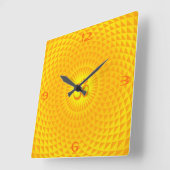 イエローゴールデンサンロータス花瞑想ホイールOM スクエア壁時計 (傾斜)