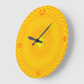 イエローゴールデンサンロータス花瞑想ホイールOM ラージ壁時計 (傾斜)