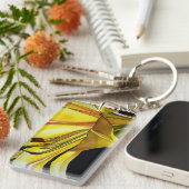 イエローゴールデンスプレンダーリリーアートキーチェーン キーホルダー (正面右)