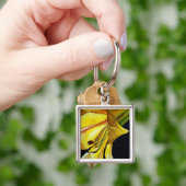 イエローゴールデンスプレンダーリリーオリジナルアート キーホルダー (手)