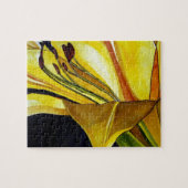 イエローゴールデンスプレンダーリリーオリジナルアート ジグソーパズル (横)