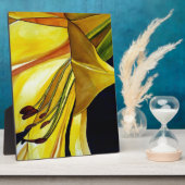 イエローゴールデンスプレンダーリリーオリジナルアート フォトプラーク (側面)