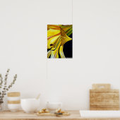 イエローゴールデンスプレンダーリリーオリジナルアート ポスター (キッチン)