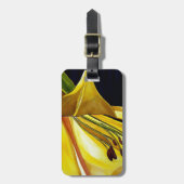 イエローゴールデンスプレンダーリリーオリジナルアート ラゲッジタグ (正面縦)