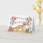 イエローゴールデンレトリエカラフルーバーパステル誕生日 カード (黄色い花)