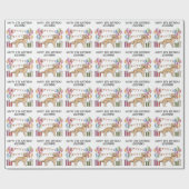 イエローゴールデンレトリエカラフルーバーパステル誕生日 ラッピングペーパー (フラット)