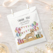 イエローゴールデンレトリエバーパステル誕生日サンキューユー フェイバーバッグ (クリップ留めされた状態)